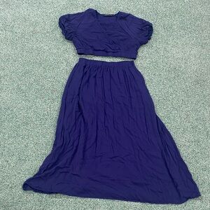 Elegant Blue Two-Piece Dress